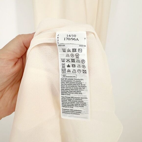 NEW Allsaints Coralie Midi Slip Dress Satin Open Back Backless White Women's 10 - Picture 13 of 14